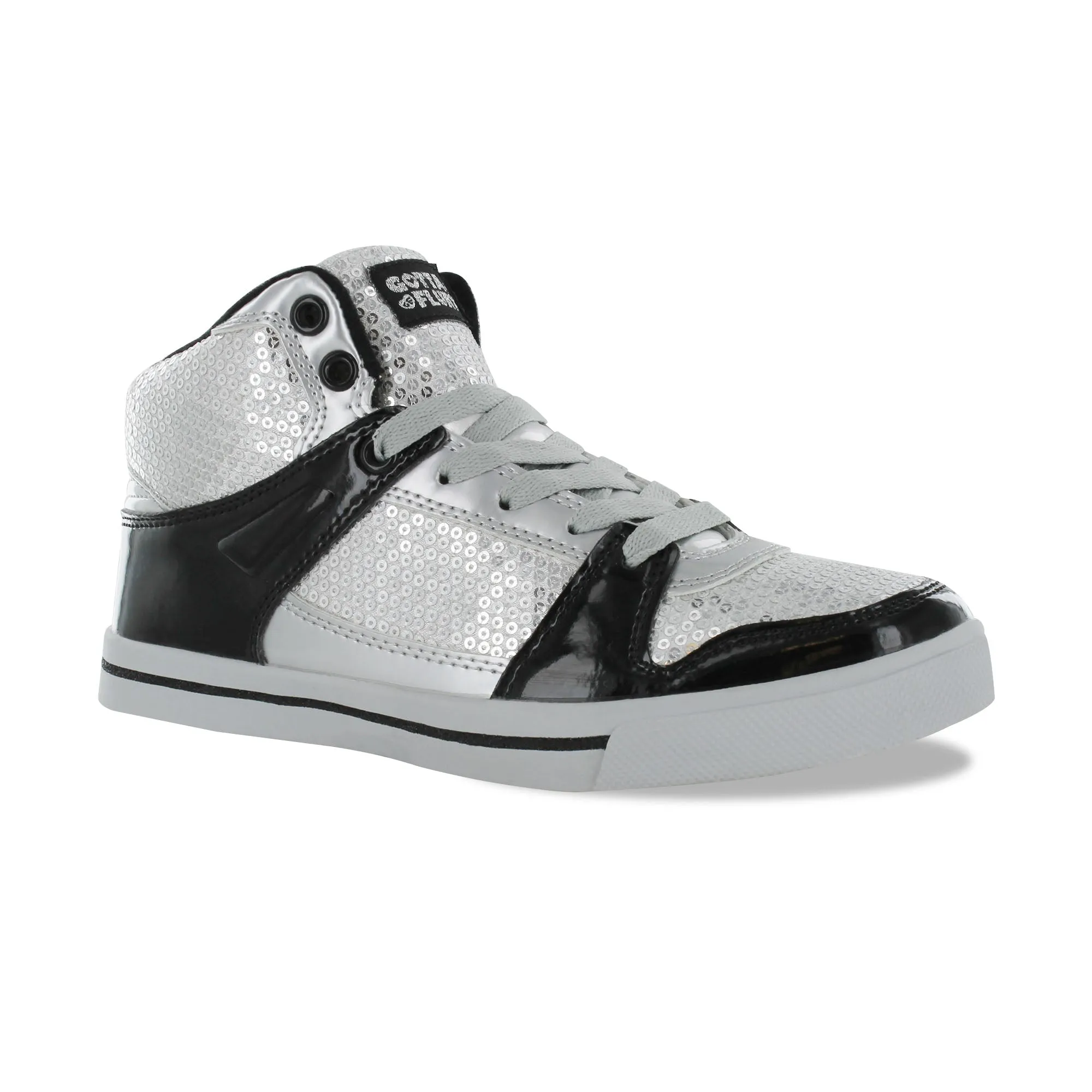 Gotta Flurt Women's Swerve Silver Sequin Hip Hop Fashion Sneaker