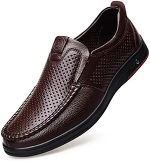 HODORE Dress Shoes For Men Men's Loafers Leather Casual Men's Shoes   B102258