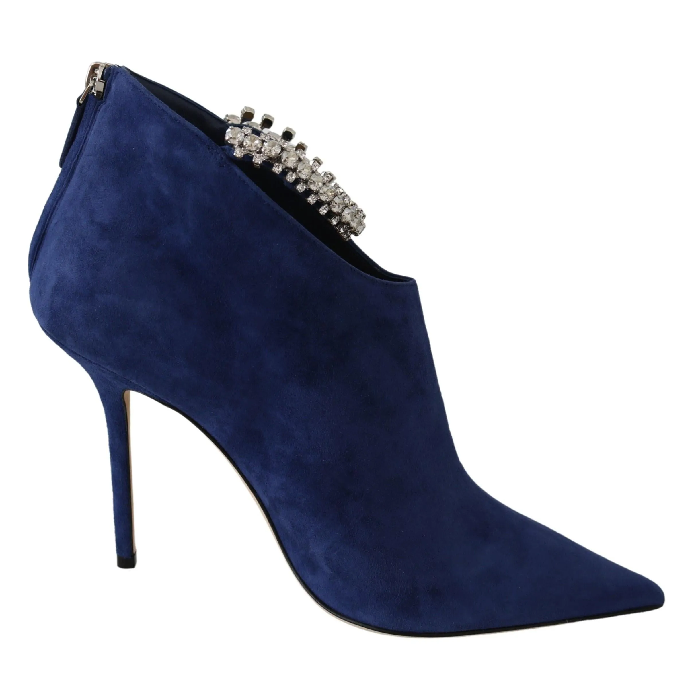 Jimmy Choo Pop Blue Crystal-Strap Heeled Boots