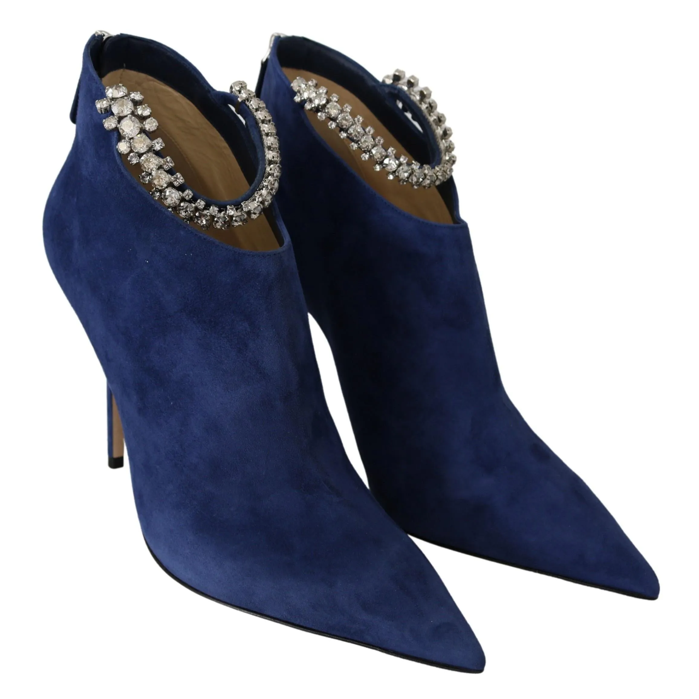 Jimmy Choo Pop Blue Crystal-Strap Heeled Boots