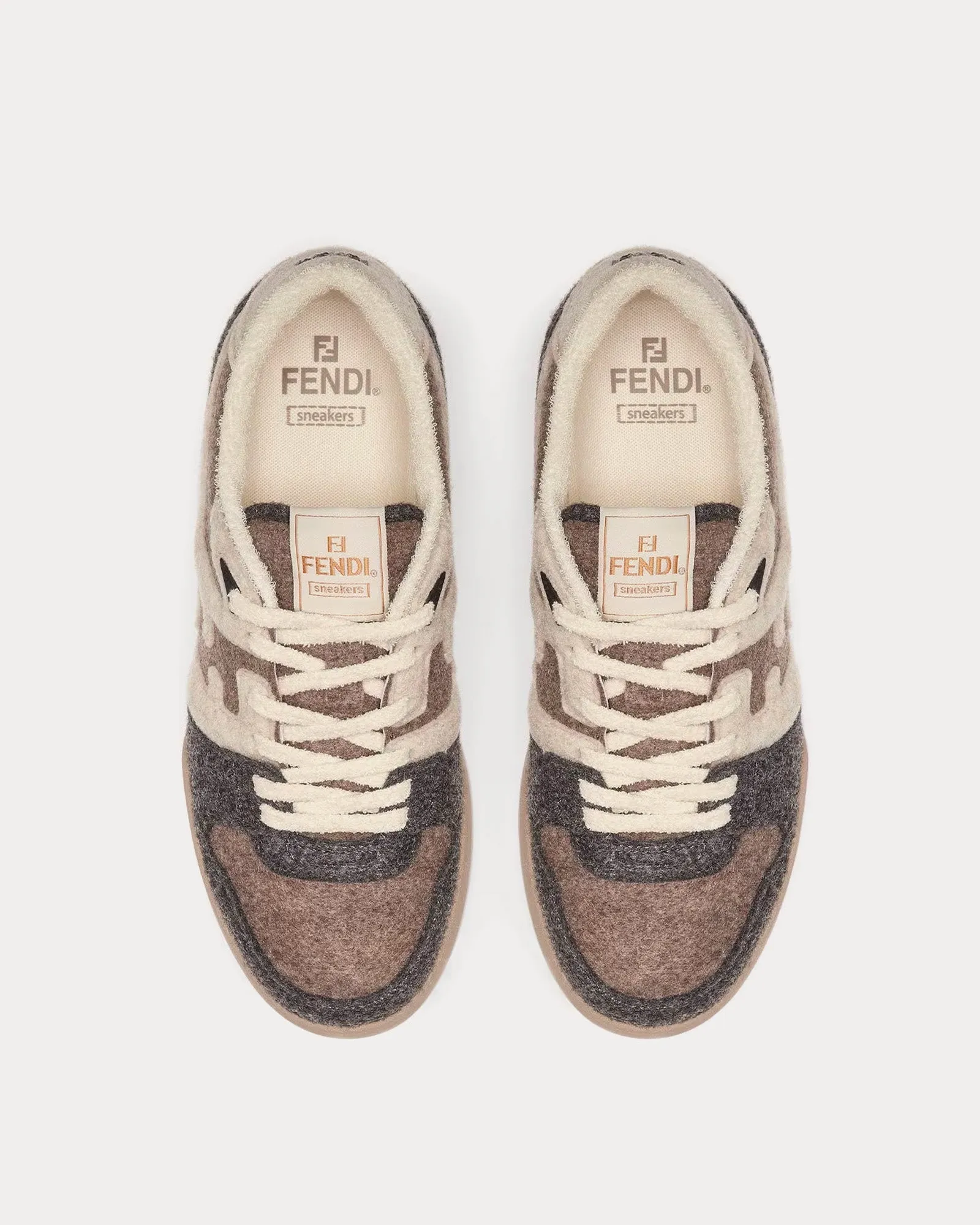 Match Felt Grey / Beige / Brown Low Top Sneakers