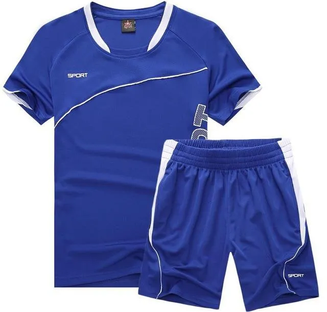Men Running Suit Short Sleeve Shorts Basketball Training Tracksuit Quick Dry Loose T-shirt Sports Gym Fitness Exercise Clothing