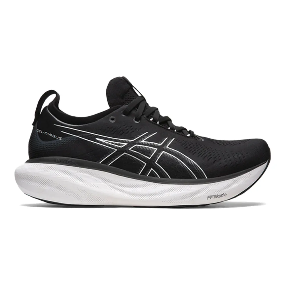 Men's Asics Gel-Nimbus 25, Black/Pure Silver, 13.5 4E Extra Wide