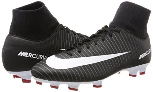 Mercurial Victory Vi Dynamic Fit FirmGround Soccer Cleat Blk Wht Drk Grey Red 8 DM Us