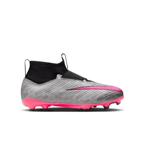 Nike Air Zoom Mercurial Superfly 9 Junior Pro XXV FG Firm Ground Soccer Cleat - Silver/Pink/Black/Yellow