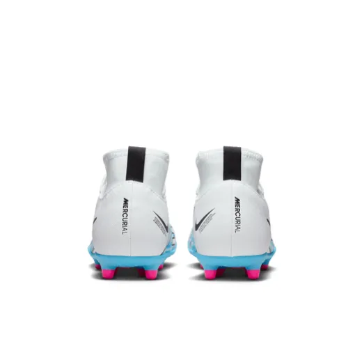 Nike Junior Mercurial Superfly 9 Club FG - White/Baltic Blue/Pink Blast
