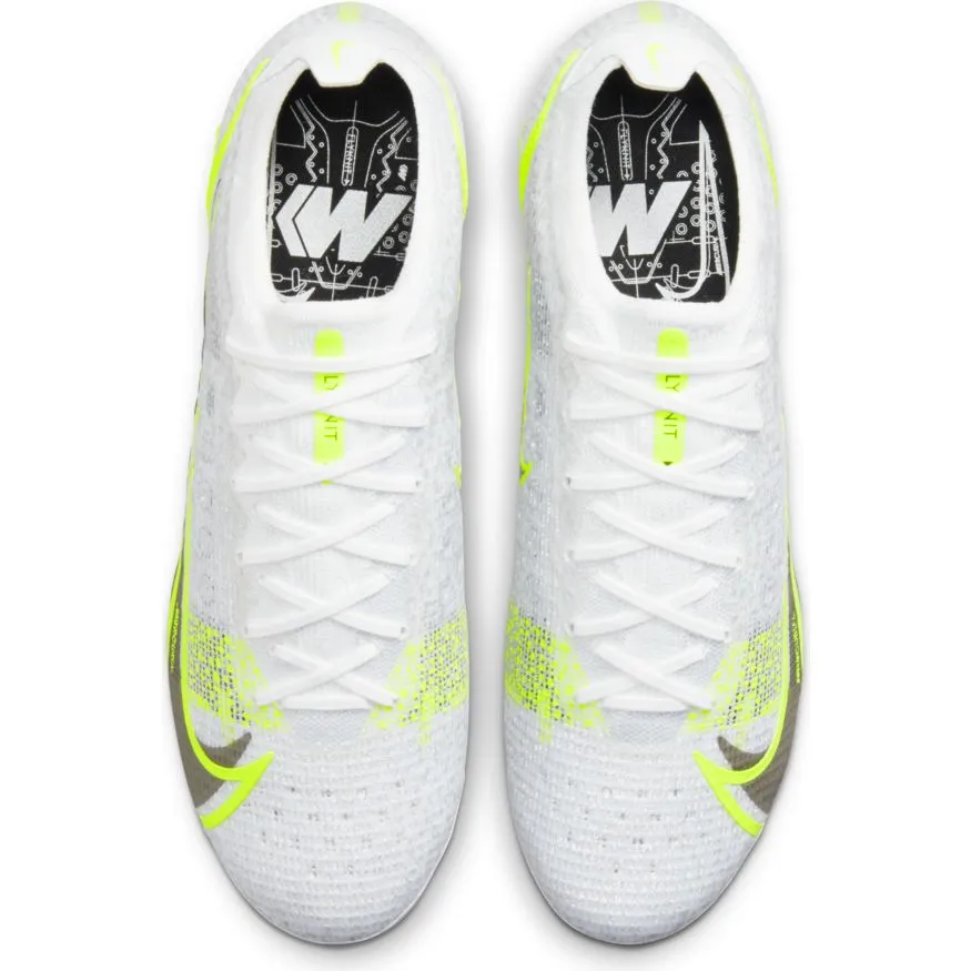 Nike Mercurial Vapor 14 Elite FG-	WHITE/BLACK-METALLIC SILVER-VOLT