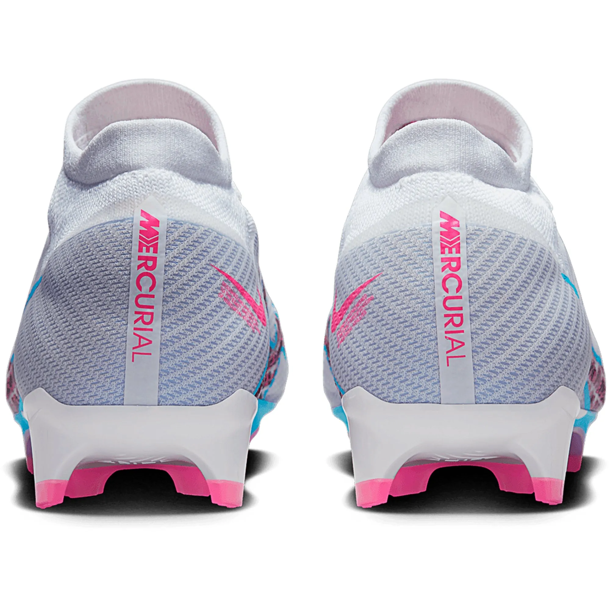 Nike Zoom Mercurial Vapor 15 Pro FG Firm Ground Soccer Cleats - White/Blue/Pink/Indigo/Black