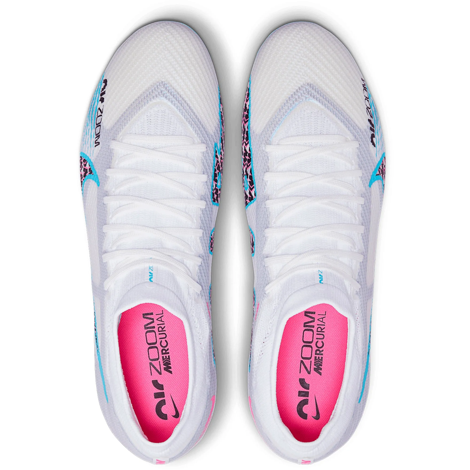 Nike Zoom Mercurial Vapor 15 Pro FG Firm Ground Soccer Cleats - White/Blue/Pink/Indigo/Black