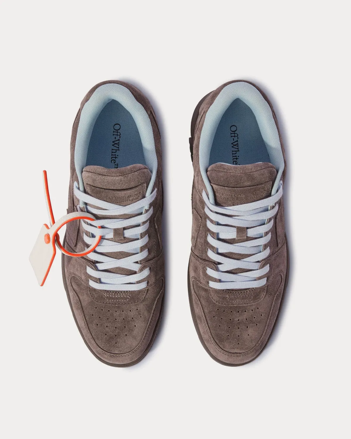 Out Of Office Suede Brown / Light Blue Low Top Sneakers