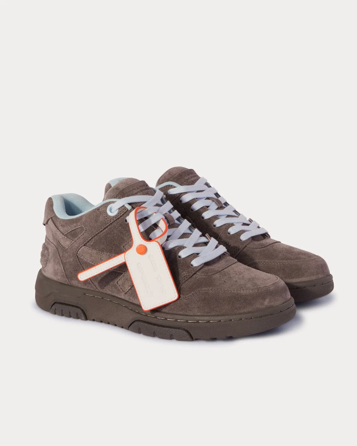 Out Of Office Suede Brown / Light Blue Low Top Sneakers