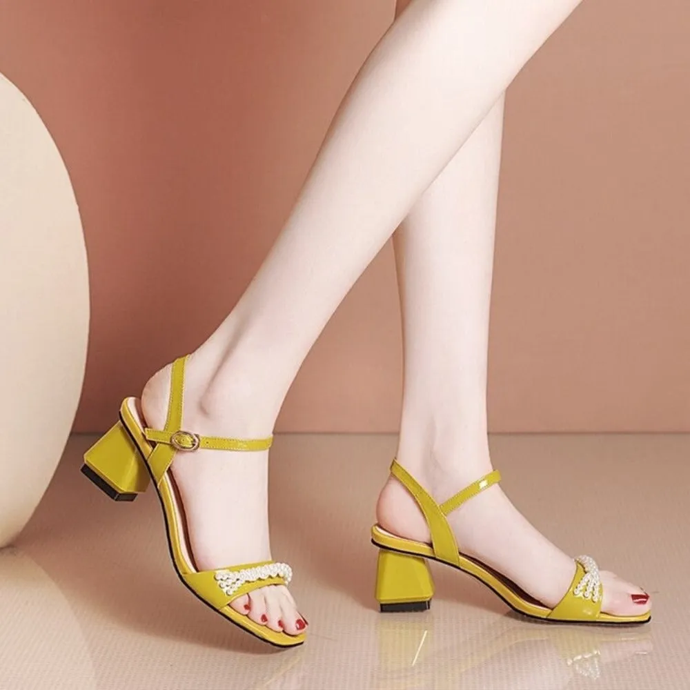 Pearl Square Heel High Heel