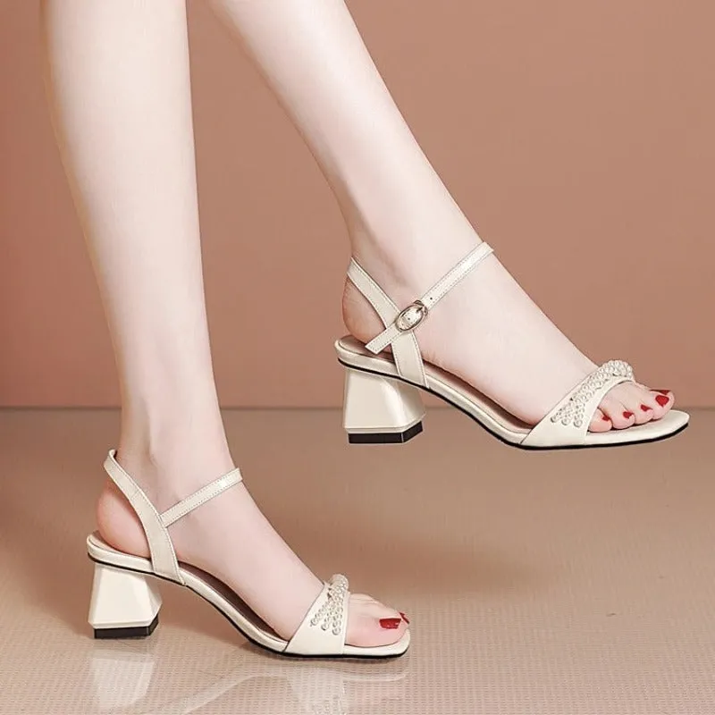 Pearl Square Heel High Heel