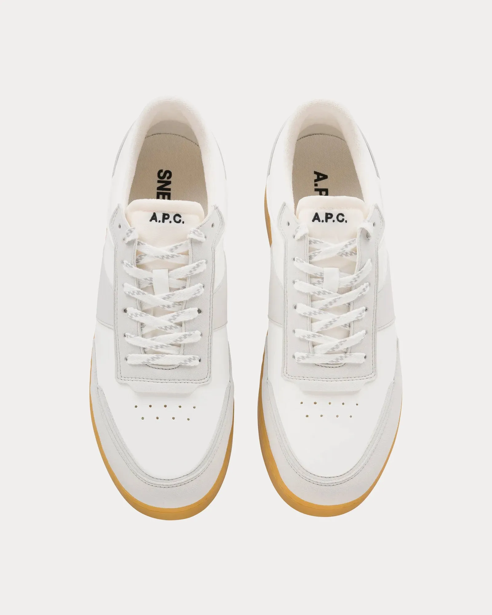 Plain White / Natural Low Top Sneakers