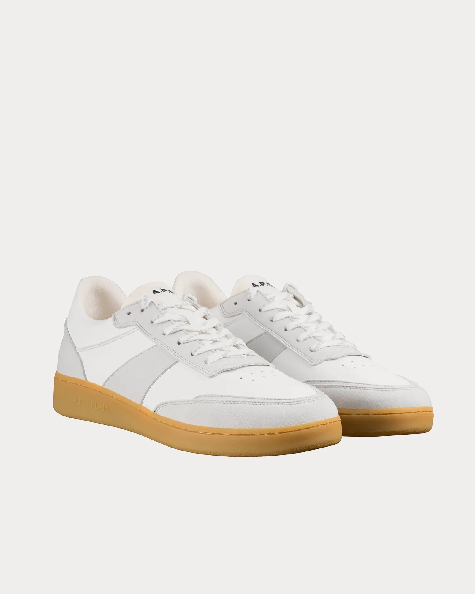 Plain White / Natural Low Top Sneakers