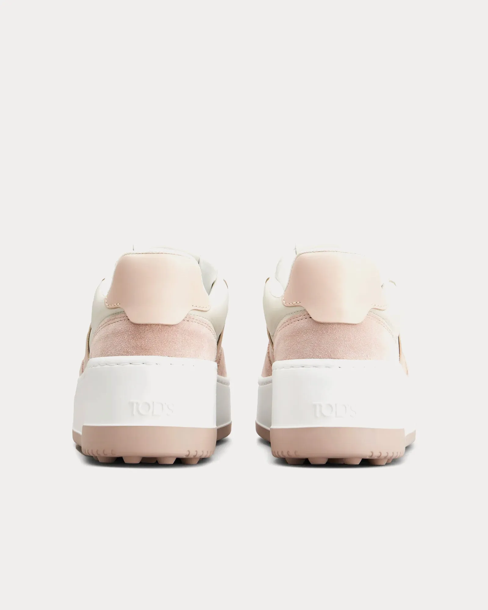 Platform Leather Pink / Off-White / White Low Top Sneakers