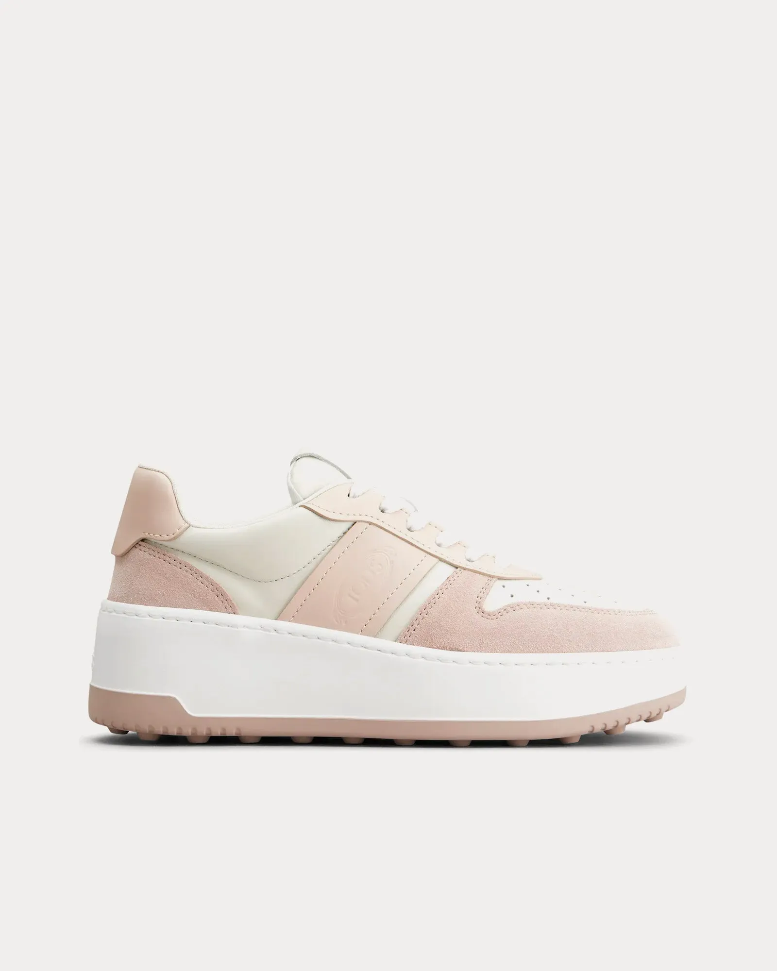 Platform Leather Pink / Off-White / White Low Top Sneakers