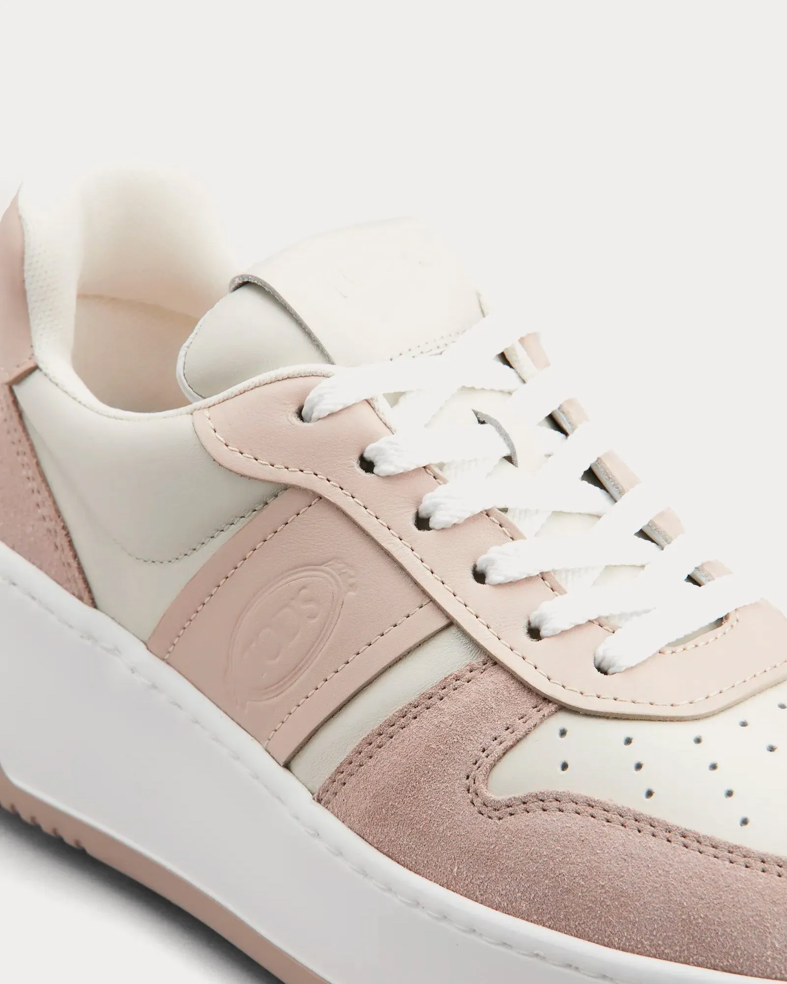 Platform Leather Pink / Off-White / White Low Top Sneakers