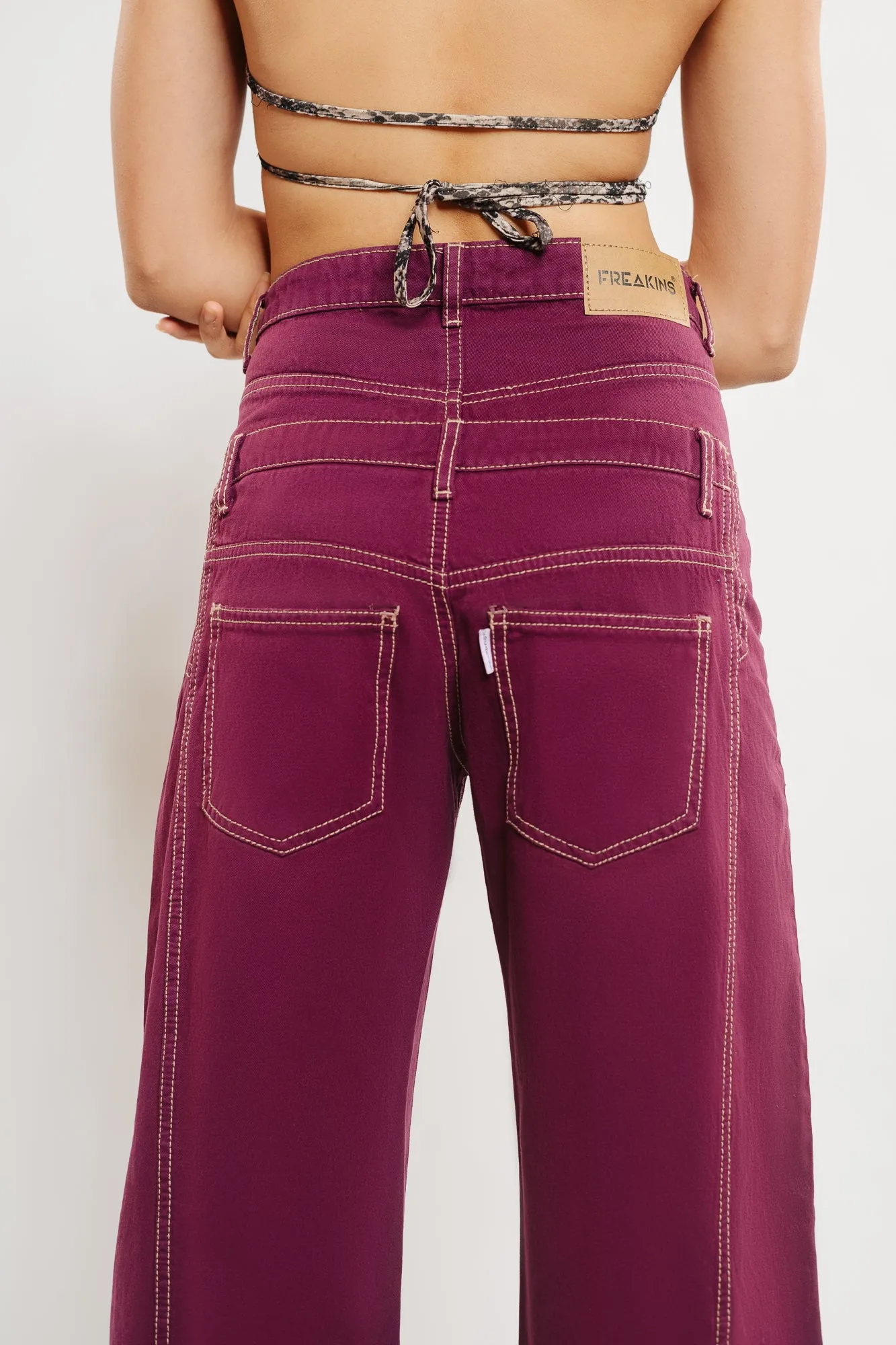 Plum Double Detailed Jeans