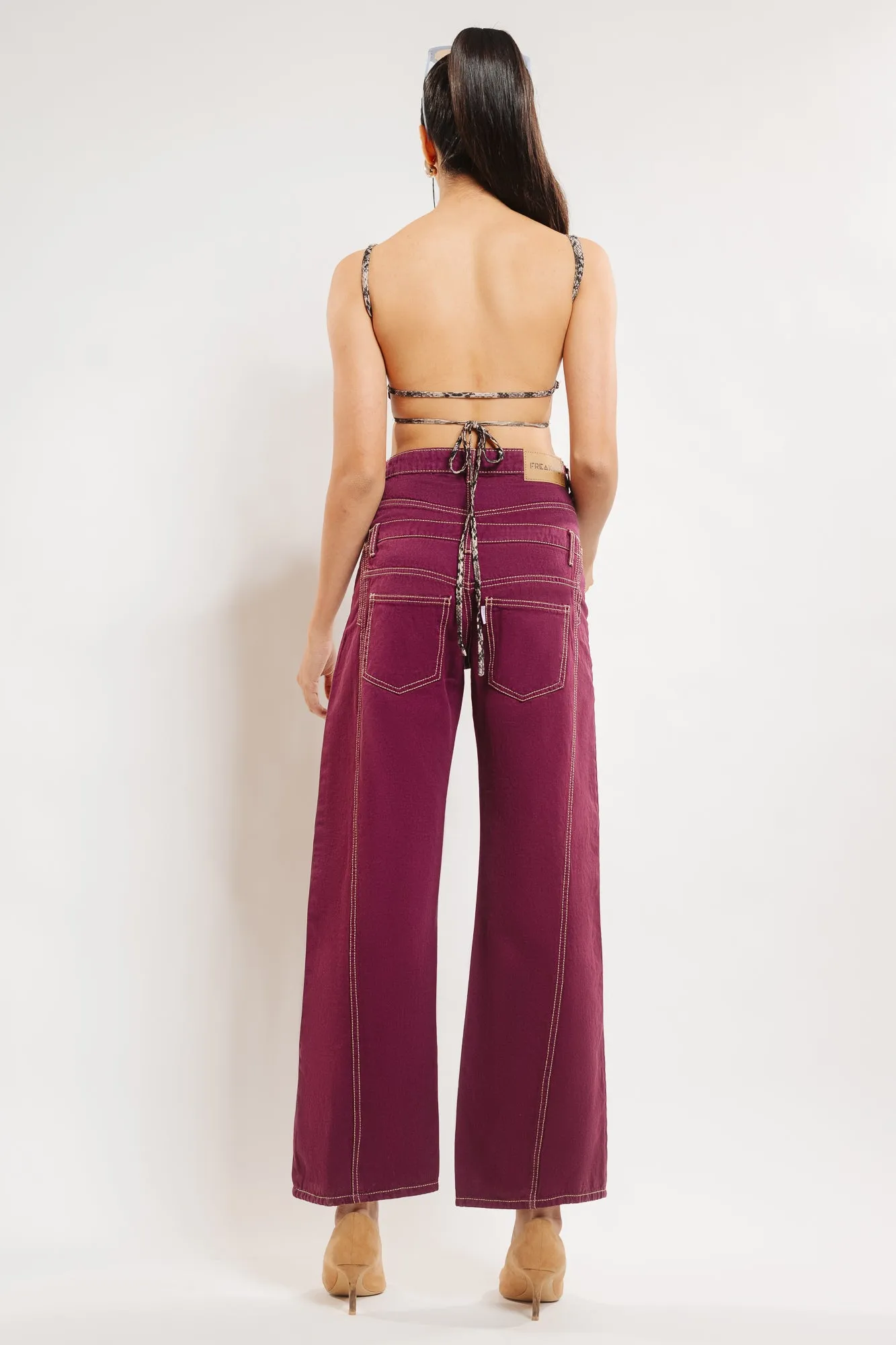 Plum Double Detailed Jeans