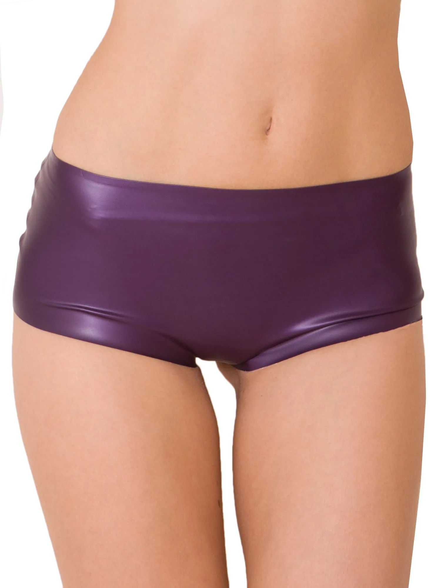 Plus Size Latex Mini French Knickers in Black