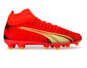 PUMA Men's Ultra Pro FG/AG Coral/Black