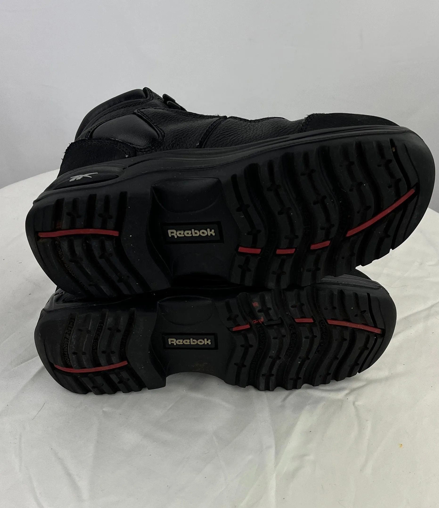Reebok Unisex Kids Black Leather Hiking Athletic Shoes Boys 5/Girls 7