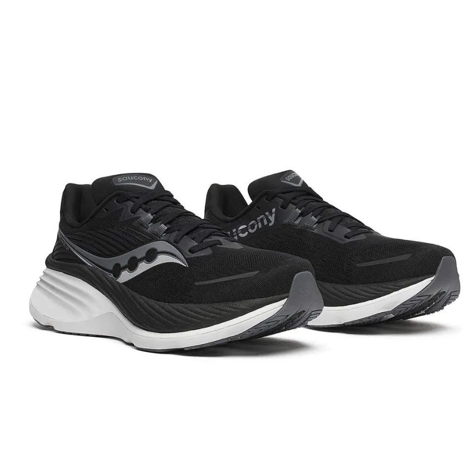 Saucony Men's Hurricane 24 Running Shoes in Black/Carbon
