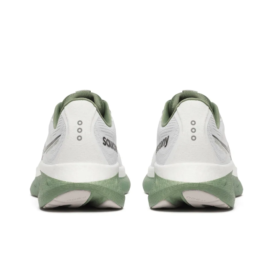 Saucony Men's Ride 18 Running Shoes in White/Olivine SS25