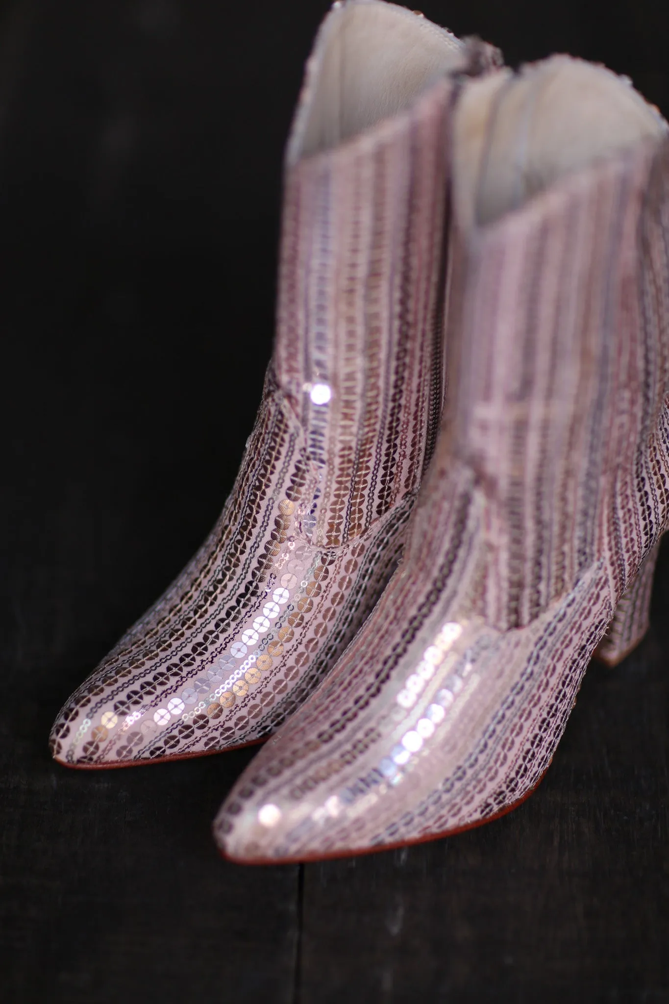 SEQUIN EMBROIDERED HEELED BOOTS SALIB