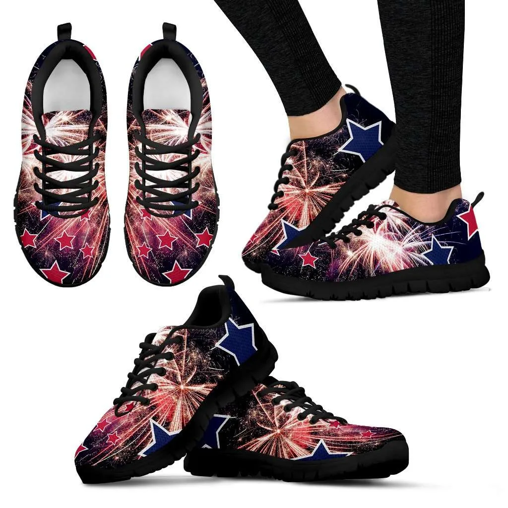 Stars and Fireworks 4th of July Running Sneakers