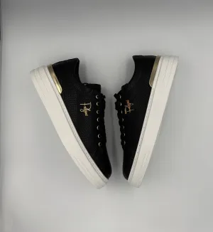“TRIGRECA” PALZINI SNEAKER IS PERFORATED BLACK LEATHER