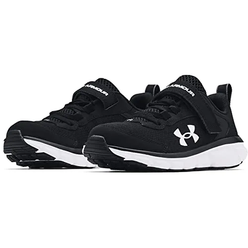 Under Armour boys Pre School Assert 9 Alternate Closure Sneaker, Black/White, 3 Little Kid US
